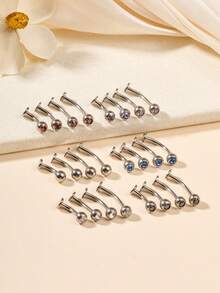 14G Floating Belly Button Rings Floating Belly Rings Flat Back Belly Rings,8/10/12/14mm Flat Back Belly Button Rings Floating Navel Piercing Jewelry Belly Button Rings Titanium Steel G23 Floating Belly Button Rings Flat Back Navel Rings Piercing Jewelry, Long Belly Rings Internal Threaded Navel Ring Hypoallergenic Belly Piercing Body Jewelry For Women Men Navel Barbell Stud Body Piercing - Silver - View 1