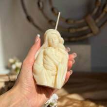 Matriță de lut DIY, Fecioara Maria ținând figurină matriță, potrivită pentru fabricarea de rășină, gips, lumânare, tămâie, decorațiuni interioare, decorațiuni de nuntă - Fecioara Maria ținând copilul în brațe - Vizualizare 5