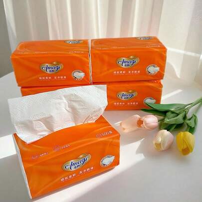 4 Packs Of 2000 Sheets Ultra Soft 5-Ply Virgin Wood Pulp Facial Tissues, Unscented, Suitable For Dry And Wet Use, Suitable For All Skin Types, Great For Home, Restaurant, Hotel, Wedding, Travel