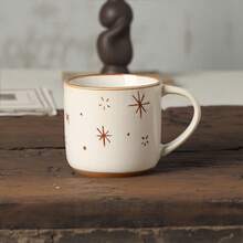 1个320毫升陶瓷心形手柄杯，奢华简约创意咖啡杯，触感光滑舒适，做工精致，可重复使用，美观大方的流行手柄杯，办公居家牛奶杯，客厅高档杯，节日礼物，可微波炉加热 - 彩色 - 查看 13