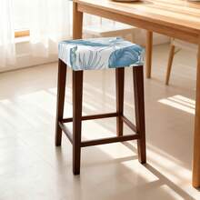 1/2/4/6pcs Stretch Printed Bar Stool Chair Covers, Washable, Suitable For Living Room, Bedroom, Vanity Chair, Coffee Table Chairs - one-size - View 4