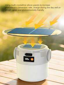 4/3/2/1pc Dual-Lens All-Purpose Solar Camping Lamp - Type-C / Solar Dual-Charging + COB Floodlight / LED Far-Reaching Dual Light Sources + Portable And Hanging Design + Waterproof. Suitable For Outdoor Camping, Night Fishing, Night Market Vending, Home Power Outage, Emergency Rescue, And Garden Gatherings - A Multi-Purpose Lighting Tool For Various Scenarios - trắng - Xem 6