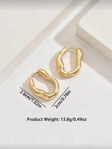 一对纹理不对称耳环，独特设计凸显您的个人魅力，简约时尚，适合各种场合。 - 銀色 - 查看 2