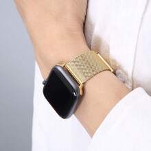 1条米兰尼斯表带，兼容表带38mm/40mm/41mm/42mm/44mm/45mm/46mm/49mm，金属不锈钢表链，兼容 Ultra/Series 11/10/9/8/7/6/5/4/3/2/1SE，男女通用闪亮商务智能手表表带，时尚磁扣表带配件，兼容表带，高级优雅替换腕带，生日圣诞节完美礼物，适合办公室晚宴等场合 - 38/40/41/42(Series 10/11)mm - 查看 17