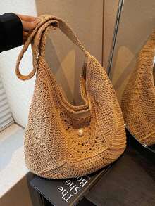New Minimalist Woven Bag - Khaki - View 8