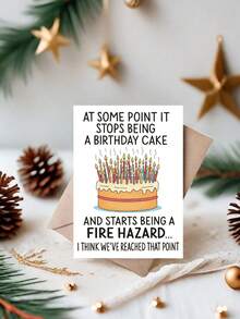 1pc Funny Birthday Card For Adults Humor Cake Fire Hazard Joke Perfect For Friends Family Coworkers Birthday Parties And Celebrations - A - View 11