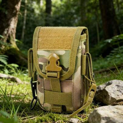 多功能迷彩大容量手机包，户外运动战术腰包，休闲卡包零钱包斜挎包