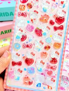 Pegatinas de gato de dibujos animados lindos - Pegatinas de material PVC resistente al agua y duradero, adecuadas para botellas de agua, cuadernos, teléfonos, monopatines, guitarras, equipaje, álbumes de fotos y cascos | Diseño de gato optimista - Multicolor - Ver 4