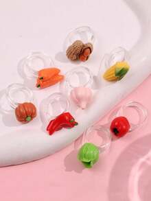 8 Buah Cincin Resin Dopamin Berwarna-warni, Modis, Lucu, Kreatif, Menggemaskan, Cocok untuk Liburan Musim Panas di Pantai, Liburan Pantai, Elegan, dan Serbaguna untuk Wanita, Sesuai untuk Pemakaian Sehari-hari, Festival, dan Pesta - MultiWarna - View 5