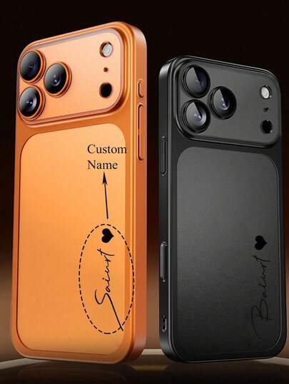 [Customized] Personalized Custom DIY Name Electroplated Frosted Texture Phone Case Compatible With IPhone 17 Pro Max 17 Pro 17 Air 17 16 Pro Max 16 Pro And 16 15 14 13 12 Camera Protection Back Cover