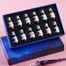 Pluma caligrafía N3UC, 12 colores, 12 constelaciones, polvo dorado, pluma inmersión vidrio, tintas, pluma L9I4 - China continental - Ver 3