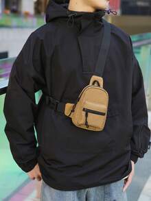 TIANDINGYU 时尚胸包，男女通用，简约小包，酷炫格纹手机袋，休闲街头风迷你腰包，运动骑行手机零钱包，节日礼物 - 彩色 - 查看 8