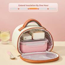 2-Compartment 304 Stainless Steel Lunch Box With Spoon, 530/850Ml Microwave Heatable Bento Box, Reusable Fruit Salad Food Container, Sealed Leak-Proof Lunch Container, Suitable For Students & Adults To Use At School, Office, Travel, Picnic,Back To School - Multicolor - View 7