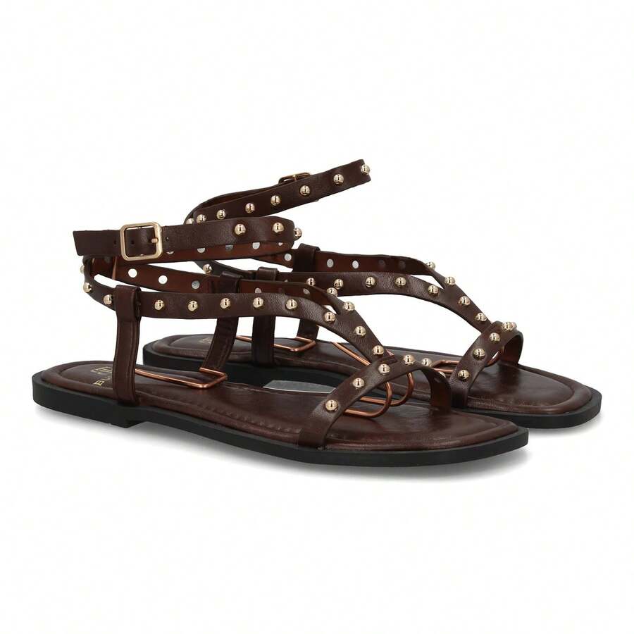 Women Flat Sandals - 咖啡棕 - 查看 1