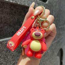 Disney 1pc  Cute New Strawberry Bear Keychain, Key Chain, Car Bag Pendant, Couple Accessory, Creative Cartoon Delicate Gift - Multicolor - View 9