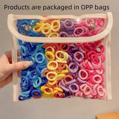 98 piezas Lazos de pelo simples de estilo coreano para mujeres, bandas de pelo de nailon de colores, accesorios de pelo de alta elasticidad, sujetadores de coleta empaquetados, bandas de goma para el pelo, scrunchies, cuerda para el pelo