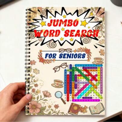 Libro para colorear de adultos con espiral, libro de actividades de rompecabezas de palabras, diario de arte terapéutico para adultos