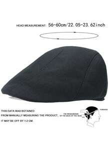 1/2/3pcs Men's Solid Color Adjustable Beret Hat, Fashion Outdoor Casual Hat Suitable For Autumn/Winter Street, Business, Gatherings - Multicolor - View 9