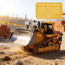 1:20 Escala Excavadora de Control Remoto de Aleación - Bulldozer RC de 11 Canales 2.4GHz con Luces Realistas, Sonidos, Cubo Móvil y Piezas de Metal - Juguete de Vehículo de Ingeniería Eléctrica, Adecuado para Niños de 6+ Años - Gran Regalo de Cumpleaños - Multicolor - Ver 2