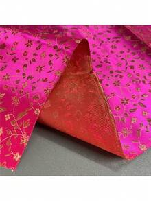 1块优质提花真丝面料 - 适用于服装裁剪、室内设计和高端时尚项目 - 光滑亮丽的罂粟花图案 - 是装饰、缝纫和DIY时尚项目的理想之选，长度36英寸/108英寸/180英寸，宽度35.4英寸，重量150克/平方米 - 提花布 - 查看 5