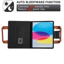 手提包式通用平板电脑保护套，适用于 Pro 11 英寸、10.5 英寸、Air11、M4、M3、M2、A16、10、9、8、7 代、10.2 英寸平板电脑，带卡槽和口袋，可作为电子书阅读器和电子书收纳包使用。 - 棕色 - 查看 5