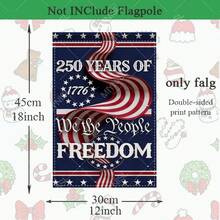 1pc Durable Exquisite Double-Sided Garden Flag | Celebrating The 250th Anniversary Of American Independence, Symbolizing The Spirit Of Freedom With Vibrant American Flag Design, Polyester Material, Easy Hang, Resistant Outdoor Home Decor For Porch - A - Xem 5
