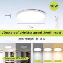 Đèn LED âm trần 220V, có thể điều chỉnh độ sáng, điều khiển từ xa hồng ngoại, kích thước lớn, thiết kế tối giản hiện đại, thích hợp cho phòng ngủ, nhà bếp, phòng khách, phòng ăn, cầu thang, tủ quần áo, gác mái, hành lang, lối vào, phòng thay đồ, nhà gỗ, cửa hàng, quán cà phê, nhà hàng, biệt thự, quán bar. - Đèn trần tròn - Xem 13