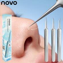 1pc Professional Precision Tweezers - Ultra-Fine Tip, High Hardness Stainless Steel Blackhead Cleaning Tweezers, Precise Acne Tool, Blackhead Remover, Eyebrow Tweezers, Strong Grip Hair & Beard Puller, Firm Grip - A - View 1