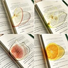 1/11pcs Acrylic Fruit Bookmarks - Watermelon, Apple, Fig, Lychee, Blueberry, Semi-Transparent Fashion Design, Fresh Reading Gift, Suitable For Back To School Season - Fruit Series - View 2