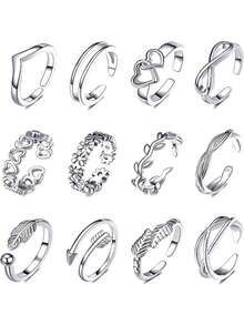 Elegant Minimalist Adjustable Heart, Crescent Moon, Flower Toe Ring, Suitable For Women's Daily Wear, Beach, Holiday, Gift - Anklet - View 12