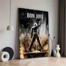 1pc Bonchove Frameless Canvas Posters - Vintage Singer Silhouettes, Microphone And Stage Lighting, High Quality Paper Printing, Suitable For Bedroom, Living Room, Office, Cafe Decoration, Music Theme Art Paintings, Home Decoration, Music Enthusiasts Exclusive, Concert Style - Vintage Frameless Wall Arts Posters - 111 - View 6