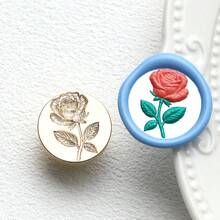 Cabezales de sello de cera con patrón floral en relieve - Rosa, Diente de león, Cabezales de sello de cobre con tulipán - Multicolor - Ver 24