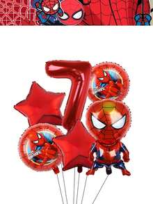 Marvel Bộ trang trí sinh nhật Người Nhện, đồ dùng tiệc bao gồm bóng bay số màu đỏ 32 inch, đồ trang trí tiệc sinh nhật siêu anh hùng cho trẻ em, tiệc mừng năm mới, bó hoa quà tặng, bóng bay phông nền chụp ảnh. - Bộ bóng bay - Xem 8