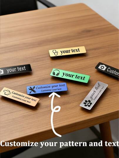 شارة شعار مخصصة، شعار قابل للطباعة، دبوس أو مشبك مغناطيسي، متوفرة بألوان متعددة، بطاقة هوية الموظف مع دبوس، لوحة اسم شخصية، لوحة اسم من الفولاذ المقاوم للصدأ أنيقة شخصية، تصميم بسيط، مناسبة للمكتب والمدرسة والتعريف الشركي