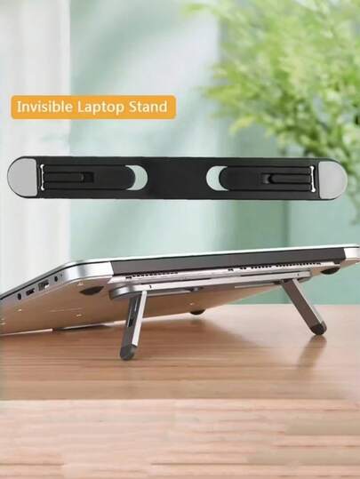 1pc Portable, Foldable, Adjustable Laptop Stand To Upgrade Your Laptop Setup! Compact Laptop Cooling Raised Invisible Folding Stand With Height Adjustment