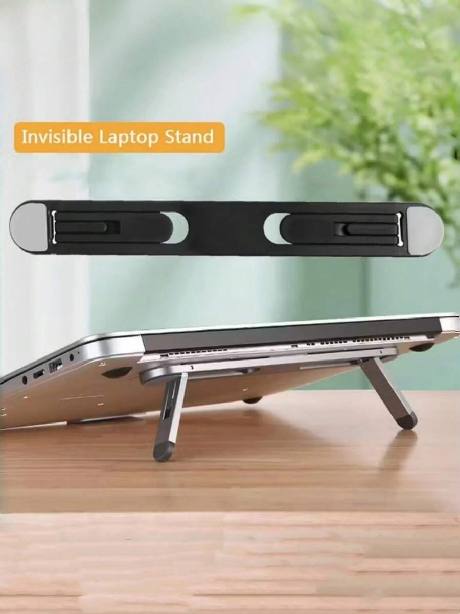 1pc Portable, Foldable, Adjustable Laptop Stand To Upgrade Your Laptop Setup! Compact Laptop Cooling Raised Invisible Folding Stand With Height Adjustment