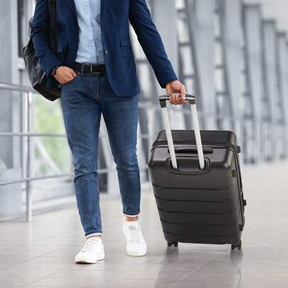  OLIXIS 24 Inch Expandable Roller Luggage, Hardside Suitcase With Double Spinner Wheels, TSA Lock And Lightweight, Black Luggage Case Trolley Suitcase Spinner Suitcase Travel Luggage Travel Suitcase Hardshell Suitcase Suitcase Luggage Carry-On Suitcase With Wheels Travel Essentials For Men For Women For Vacation For Business Large Capacity Travel Essential Travel Accessories Travel Organizer Travel Stuff Traveling Bags Suitcase Suitcase Bag Clothes Storage Vacation Essentials