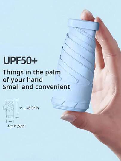 1pc Mini Portable Sun Umbrella UV Protection And Rain Umbrella Foldable Umbrella With Carrying Case Box For School, Office, Household, Travel Boy Valentine Heart Valentine