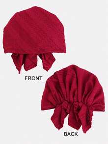 1件装女士褶皱雪纺头巾帽，发带头巾，适合日常使用 - 多色 - 查看 3