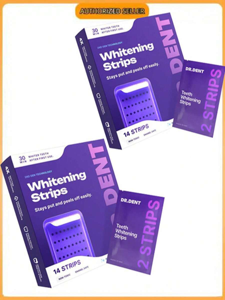 Stain Removing Teeth Whitening Strips, Purple Gentle Daily Whitening Strips For Surface Stain Reduction & Natural Shine, Portable For Home & Travel On-The-Go Use - Tím 8 - Xem 1