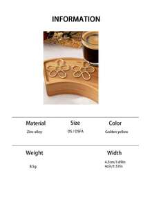 一对简约精致镂空金属四叶草耳钉，适合日常、度假、情人节、斋月、母亲节等场合佩戴，是理想的珠宝礼物之选。 - 金黃色 - 查看 6