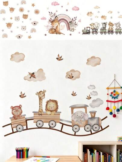 1张壁纸 - 男孩儿童房装饰家居自粘婴儿房装饰女孩房装饰壁纸可移除墙贴，适用于客厅、女孩卧室墙面装饰、窗户贴纸 - 可爱创意墙面艺术儿童房装饰卧室装饰