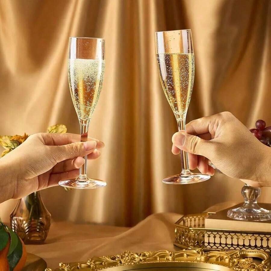 Reusable, Unbreakable Transparent Champagne/Martini Glasses, Capacity Approx. 163ml (5.5oz), Suitable For Cocktails, Champagne, Desserts, Mousse, Juice And Welcome Drinks - View 1