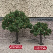 1pc 10/15cm Artificial Fruit Tree Model, Mini Farm Micro Landscape Decoration, Countryside DIY Scenery For Train Model, Dollhouse Accessories - As Photos - View 8