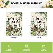 30.48 X 45.72 Cm Double-Sided Sweet Home Bird House Spring Floral House Flag, Seasonal Eucalyptus Flower Outdoor Garden Flag - 30.48 X 45.72 cm - View 5
