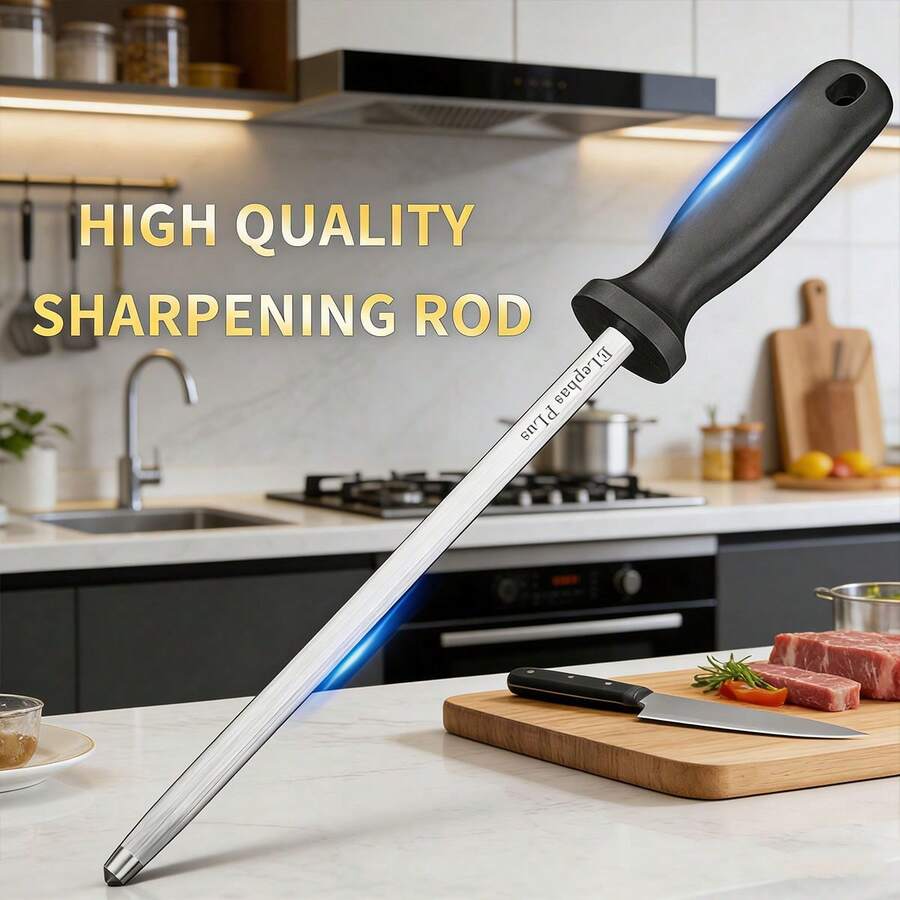 ELephas Plus Pro 高碳合金钢磨刀器 - 轻便厨师/户外刀具磨刀棒，研磨工具 - 磨刀棒 - 查看 1