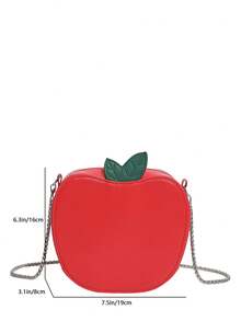 时尚女包，卡通苹果红色链条斜挎包，街头风单肩包 - 紅色 - 查看 8