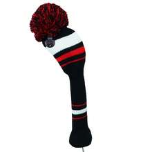 FINGER TEN Pom Golf Head Covers 1 Pack For Driver Fairway Hybrid, Stylish Colors Options Pom Stripes Pattern With Long Neck Design & Interchangeable Number Tag For Easy To Identify - Red - View 7