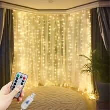 1pc 8 Lighting Modes Window Curtain String Lights, USB Powered Indoor LED Lights For Atmosphere, Holiday, Birthday Party, Wedding, Vacation Room Window Decor (Remote Control Batteries Not Included) - USB Plug - View 19