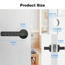 YFK Tuya Smart Four-In-One Door Lock - Fingerprint, Password, Key, APP, Unlock, Heavy-Duty Aluminum Alloy, Universal Left And Right Door Handle, Suitable For Apartment And Hotel Doors - 4-in-1 Double Door Handle Lock (Password, Fingerprint, Key, App) - View 2